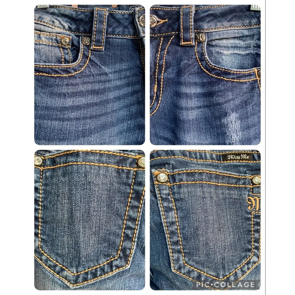 Miss Me JE5014F432 Flare Jeans Distressed Dark 26 - Picture 4 of 16